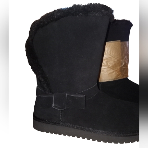 koolaburra by ugg black Faux Fur Short Boots - - Picture 3 of 11